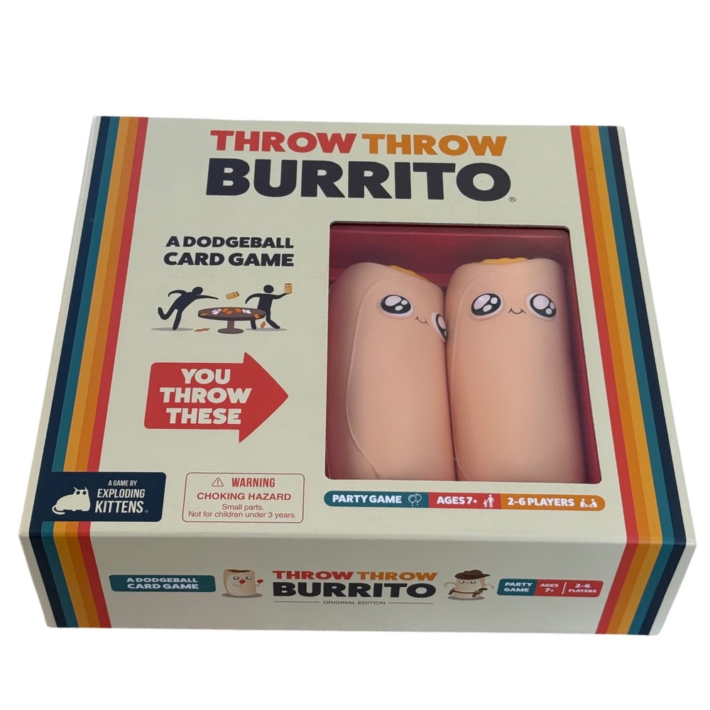Throw Throw Burrito Exploding Kittens Dodgeball Card Game Complete